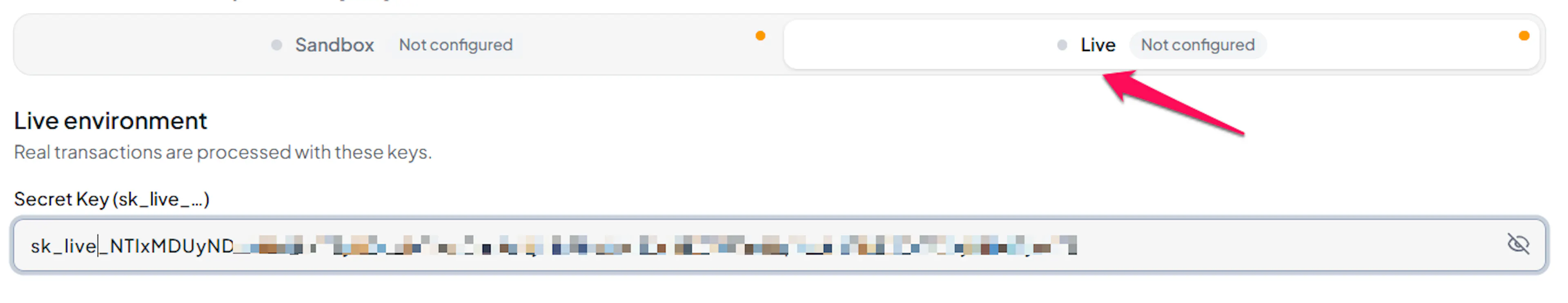 Live Secret Key field for WooshPay in PayLexer