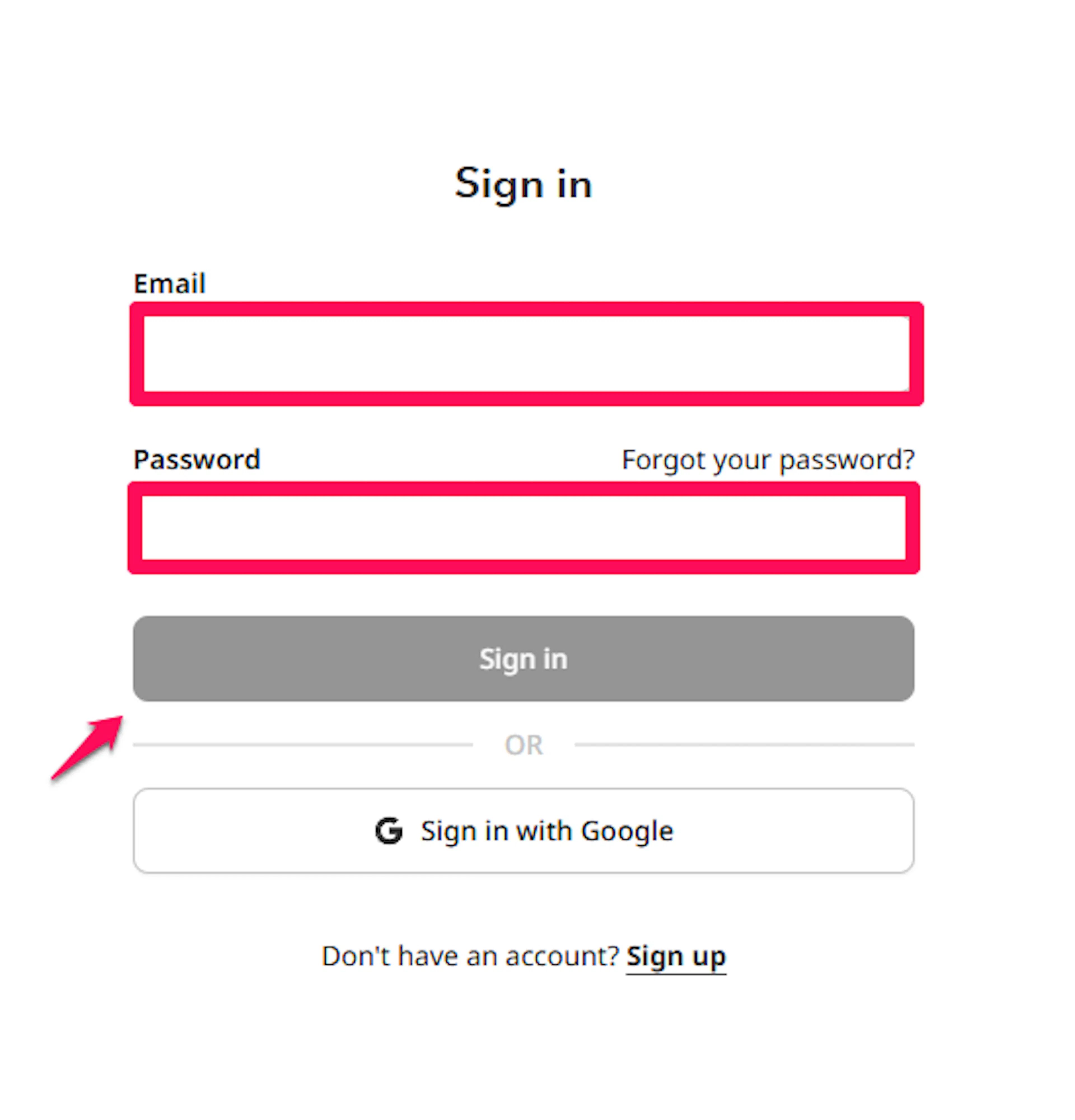 ReservePay dashboard sign-in page