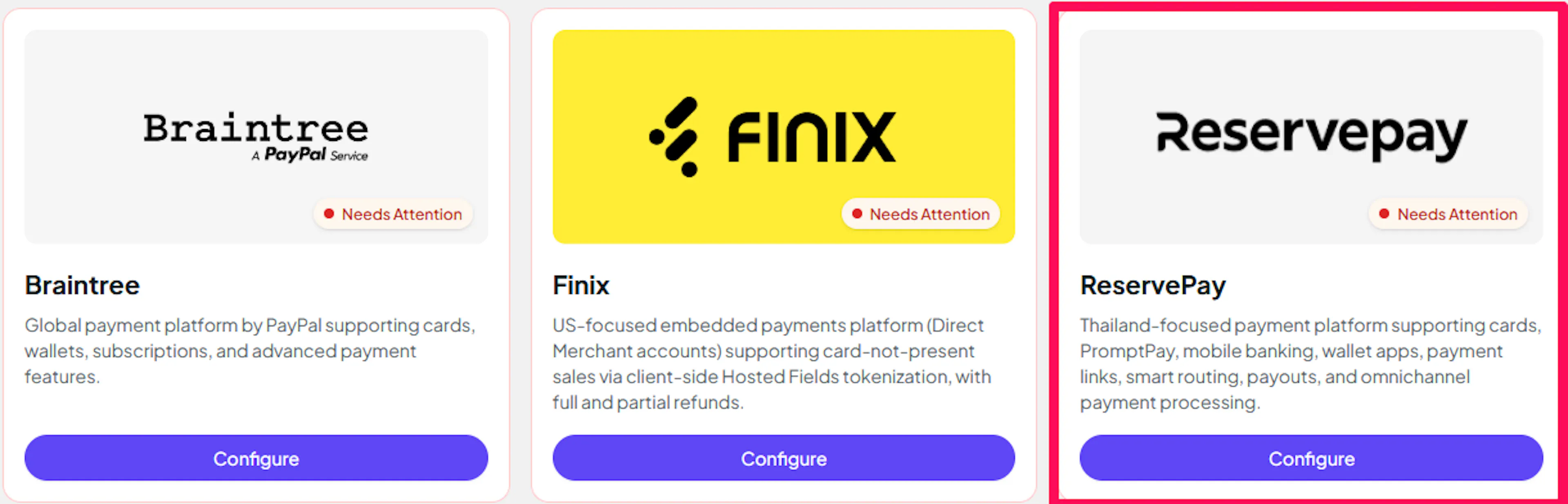 ReservePay in the PayLexer Payment Gateways list