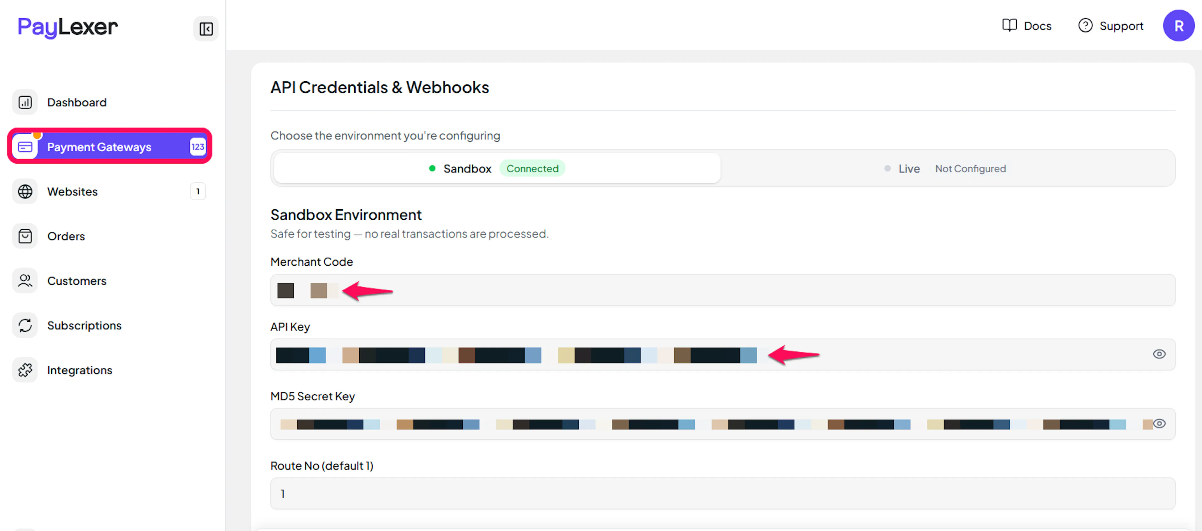 ChillPay credential fields in PayLexer