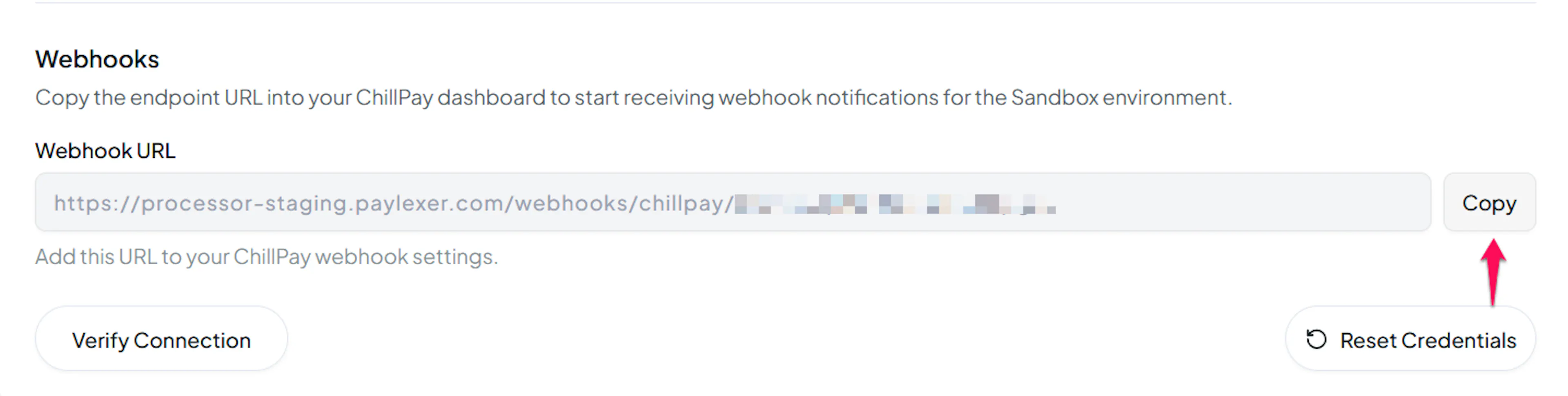 Webhook URL in the PayLexer ChillPay settings