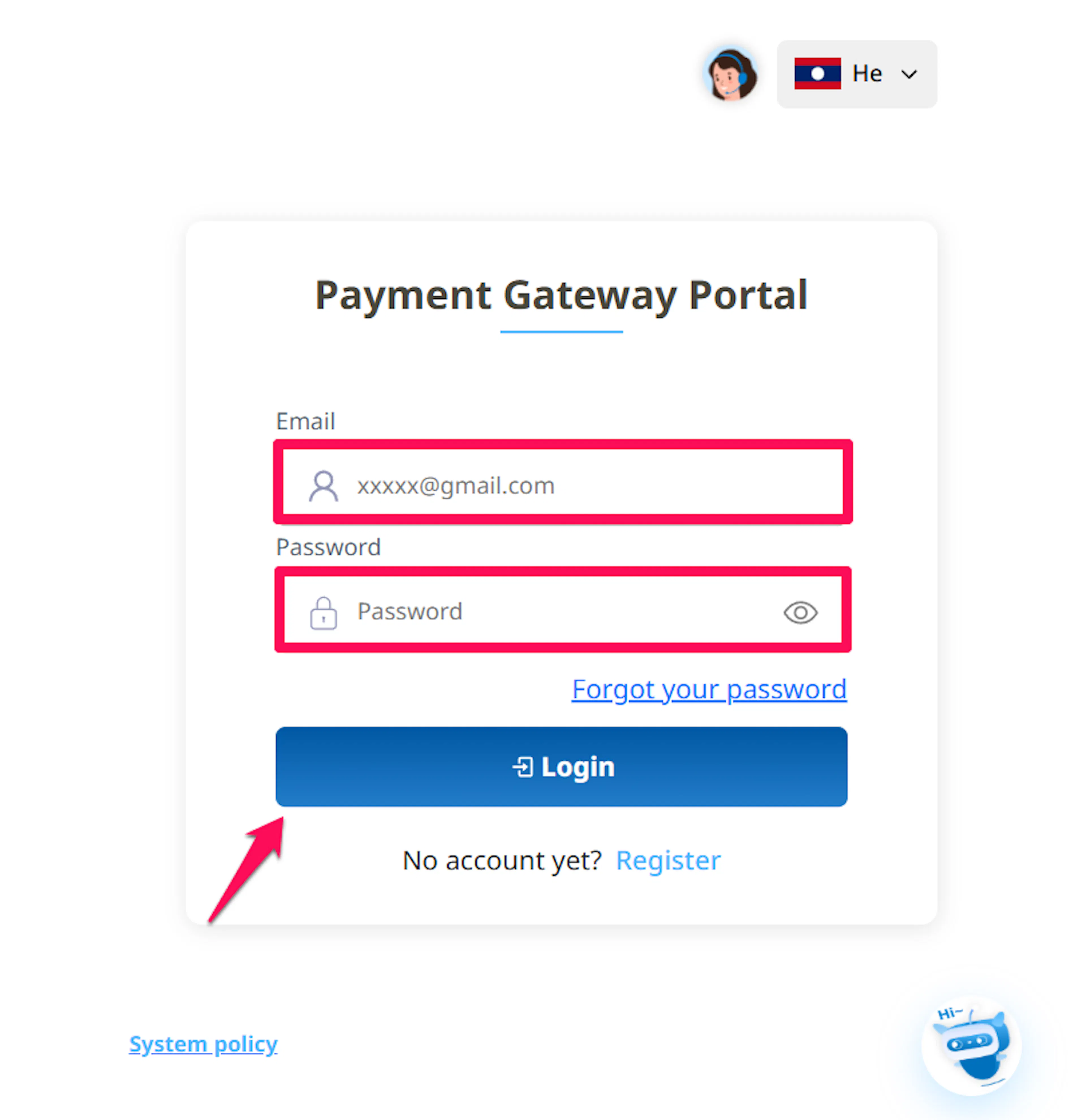 PhaJay portal sign-in page