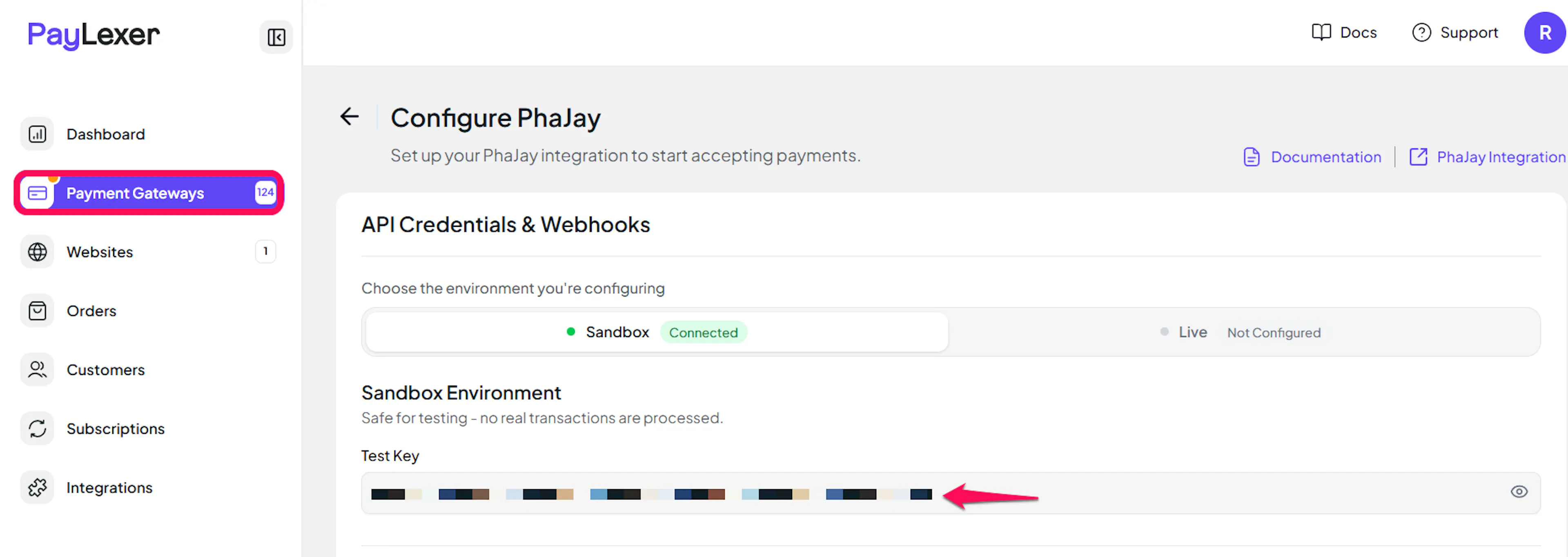 PhaJay credential fields in PayLexer