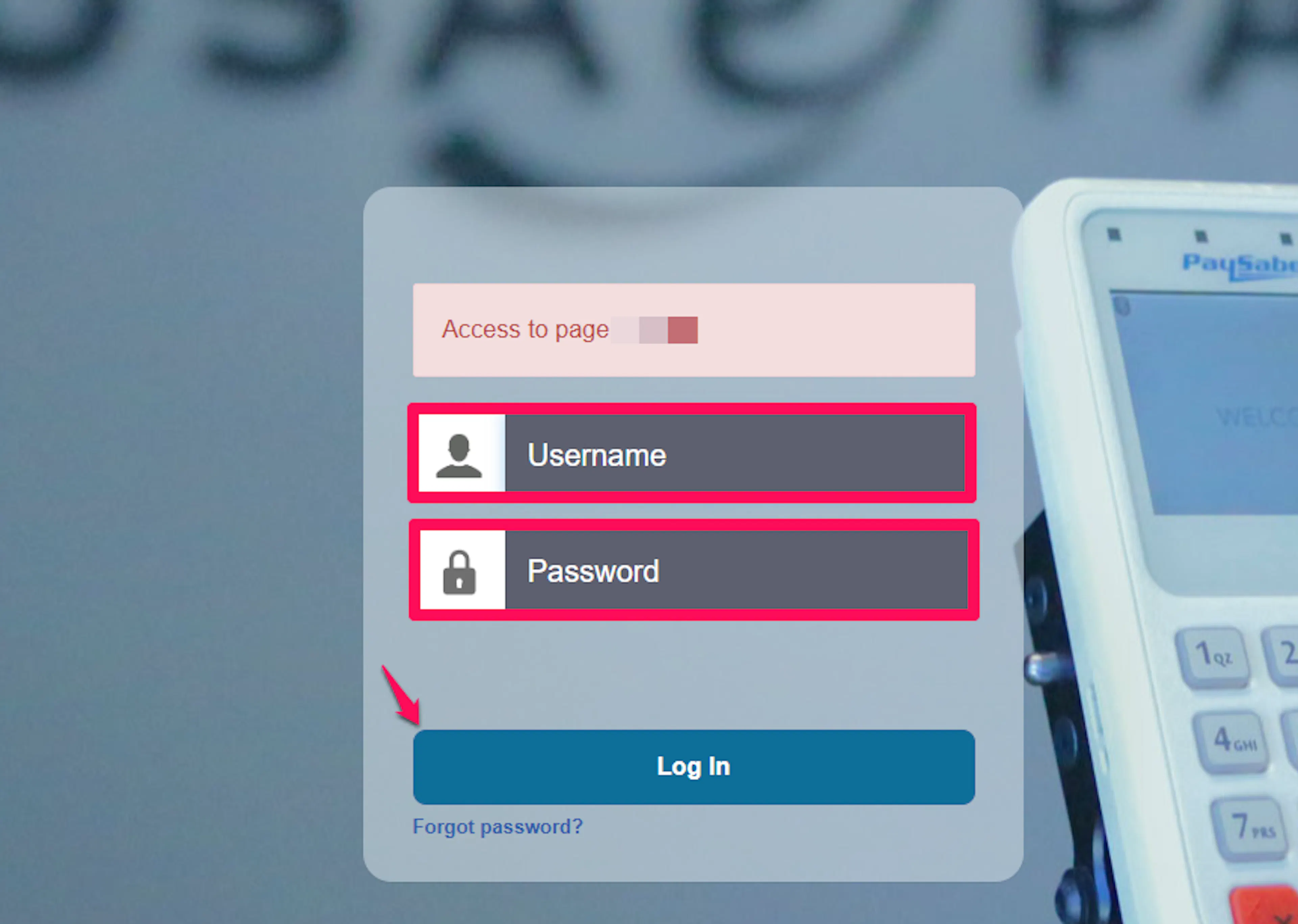 USAePay console login screen