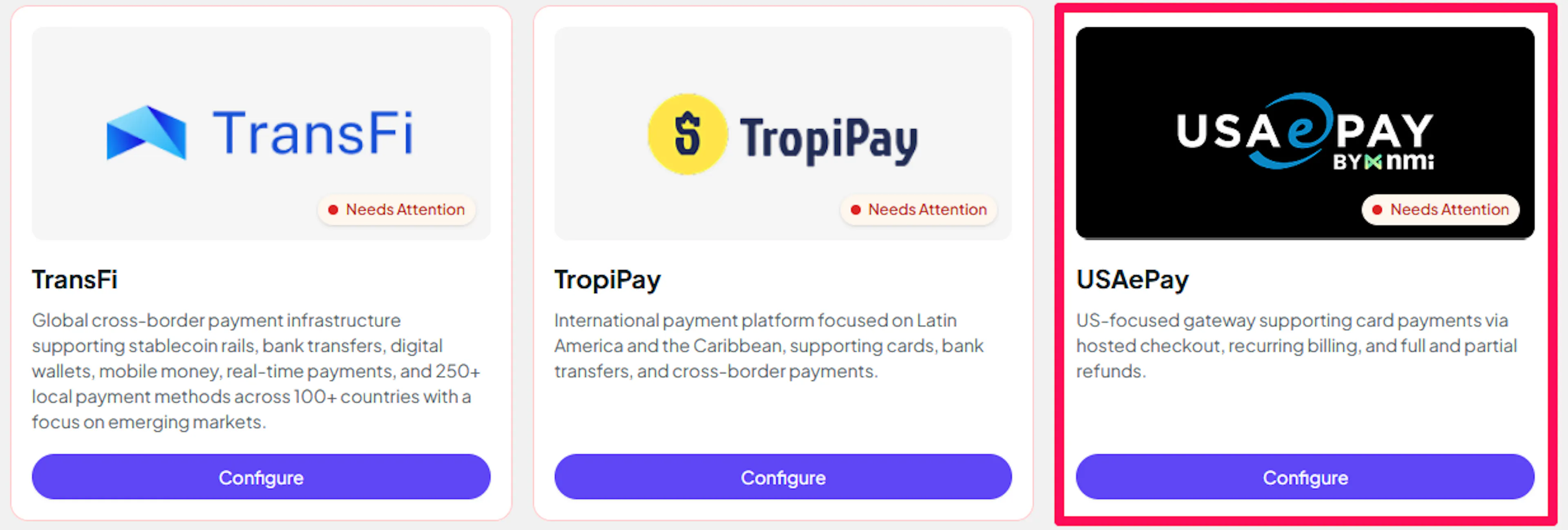 USAePay in the PayLexer Payment Gateways list